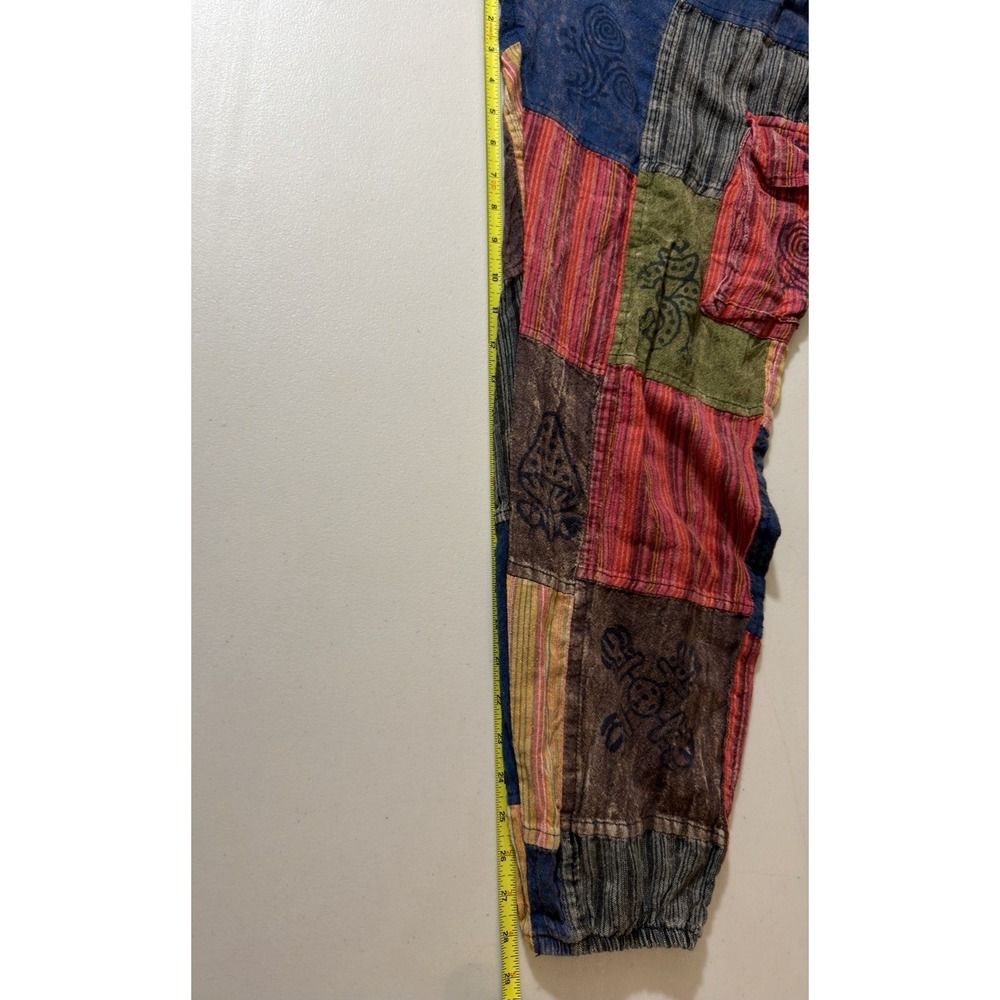 The Little Bazaar Nepal 100% Cotton Patchwork Cargo Pants Boho Size S/m - Picture 7 of 16